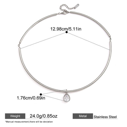 Zircon Choker Necklaces — dimensions and size reference 10