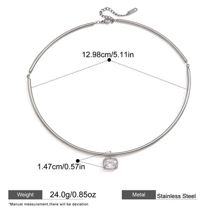 Zircon Choker Necklaces — dimensions and size reference 11
