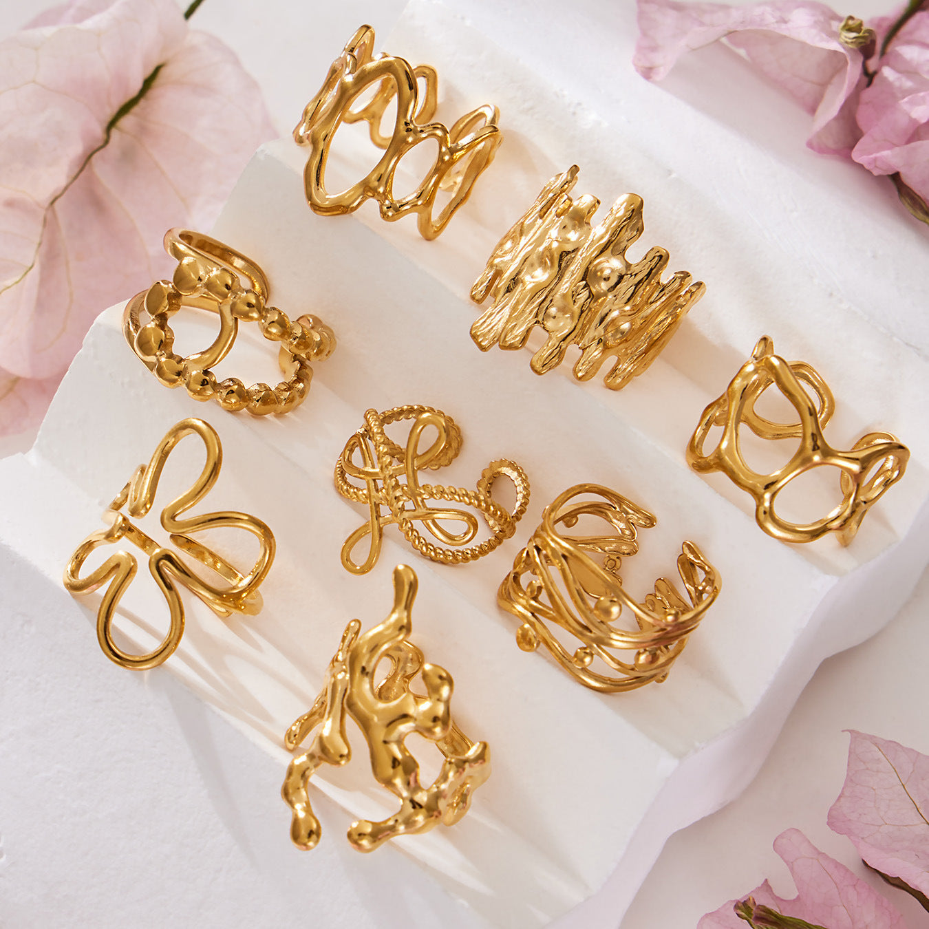 Openwork Geometric Rings — styled view 02