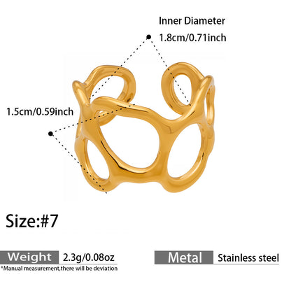 Openwork Geometric Rings — dimensions and size reference 07