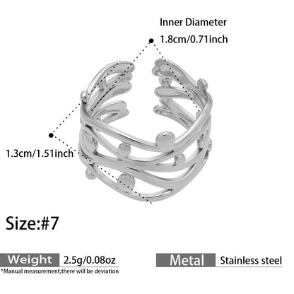 Openwork Geometric Rings — dimensions and size reference 10