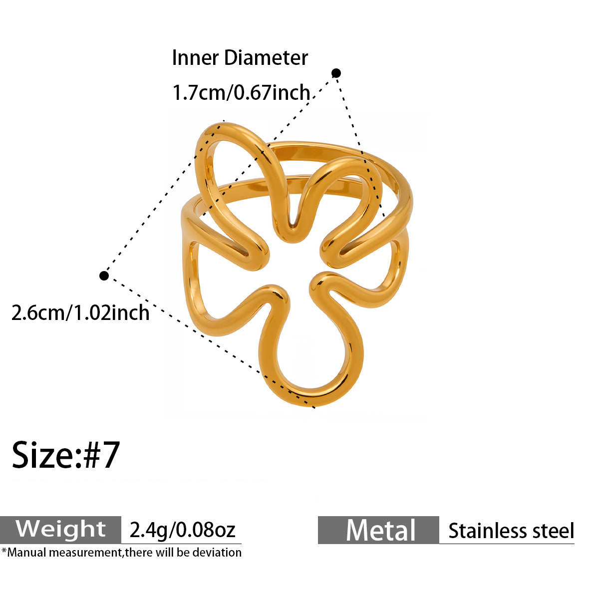 Openwork Geometric Rings — dimensions and size reference 11