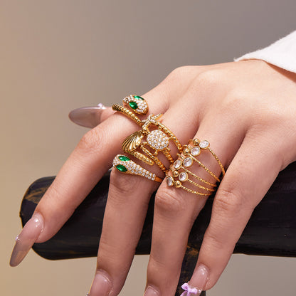 Ocean Motif Zircon Ring — design overview 01