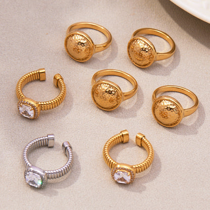 Rounded Zircon Open Rings — flat lay 04