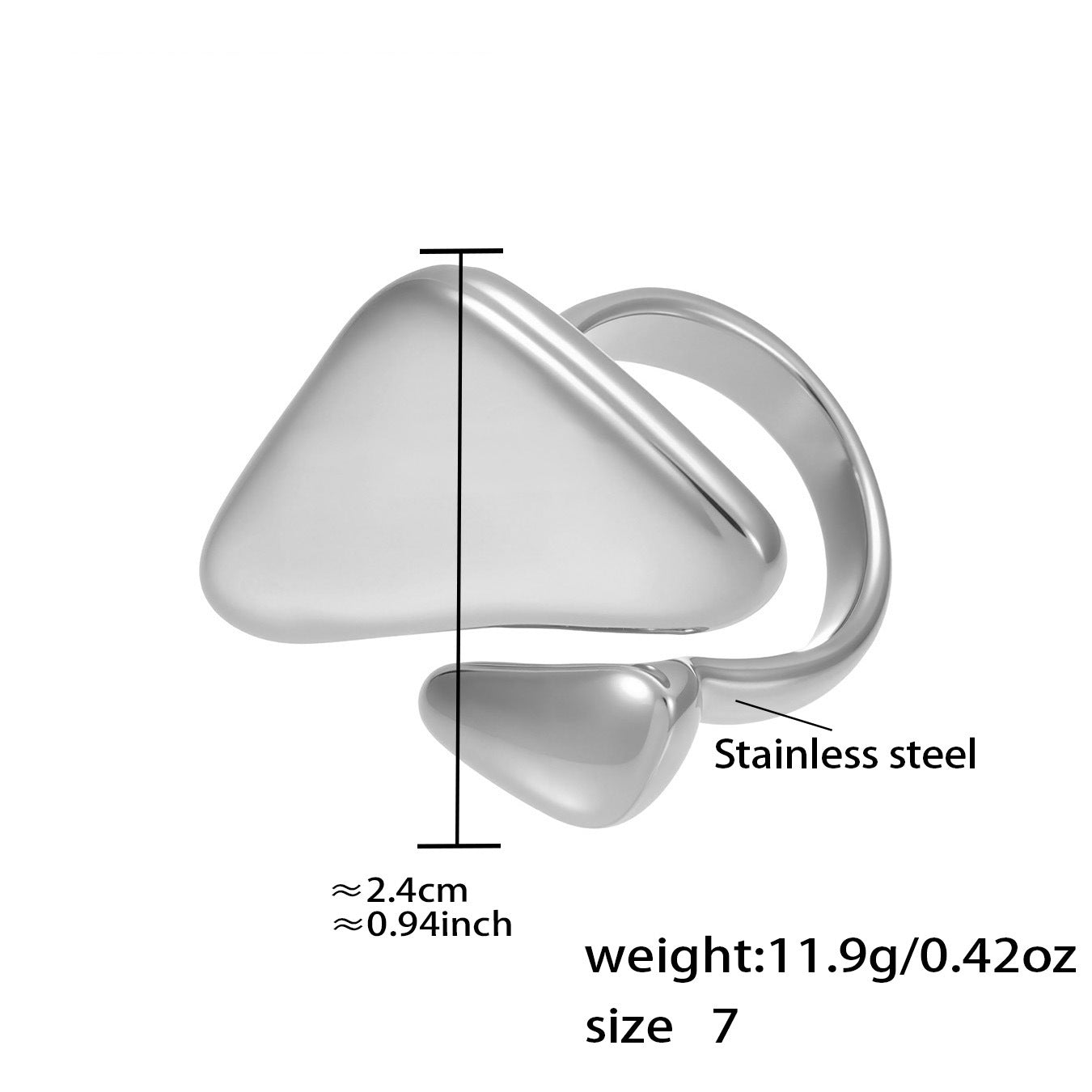 Assorted Sculptural Open Rings — dimensions and size reference 07