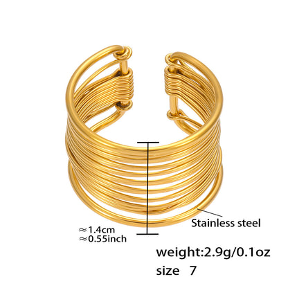 Assorted Sculptural Open Rings — dimensions and size reference 13