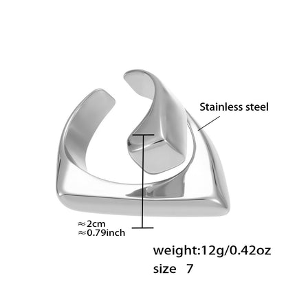 Assorted Sculptural Open Rings — dimensions and size reference 16
