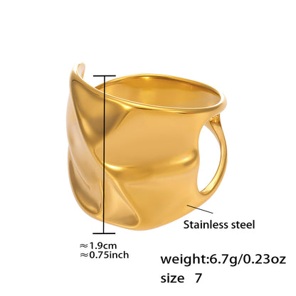 Assorted Sculptural Open Rings — dimensions and size reference 20