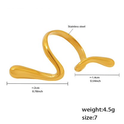 Assorted Sculptural Open Rings — dimensions and size reference 22