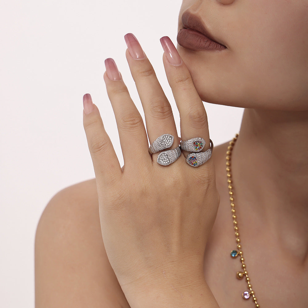 Heart Zircon Wrap Rings — styled view 02