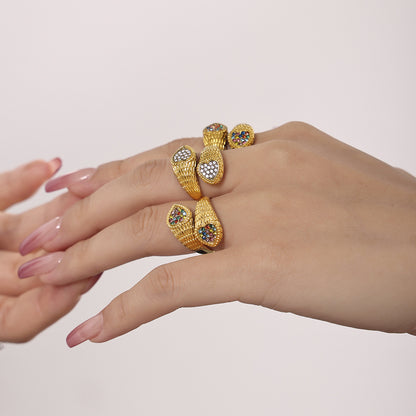 Heart Zircon Wrap Rings — styled view 03