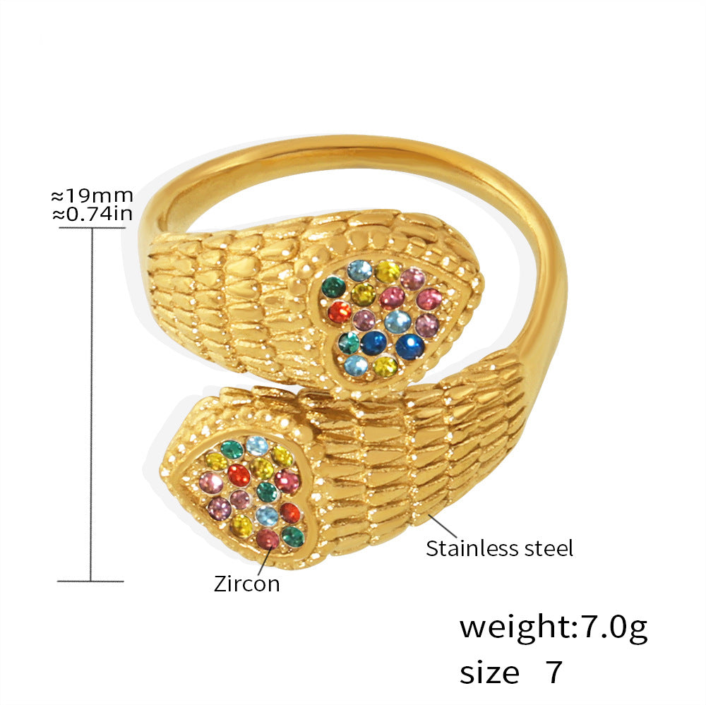 Heart Zircon Wrap Rings — dimensions and size reference 06