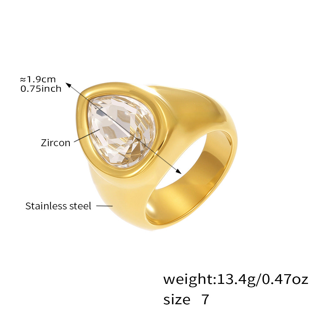 Faceted Stone Statement Rings — dimensions and size reference 06