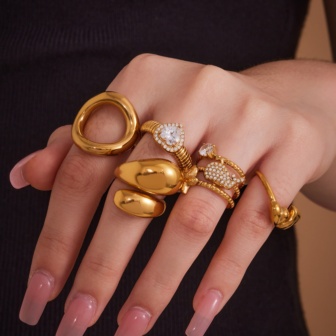Assorted Heart and Smooth Rings — design overview 01