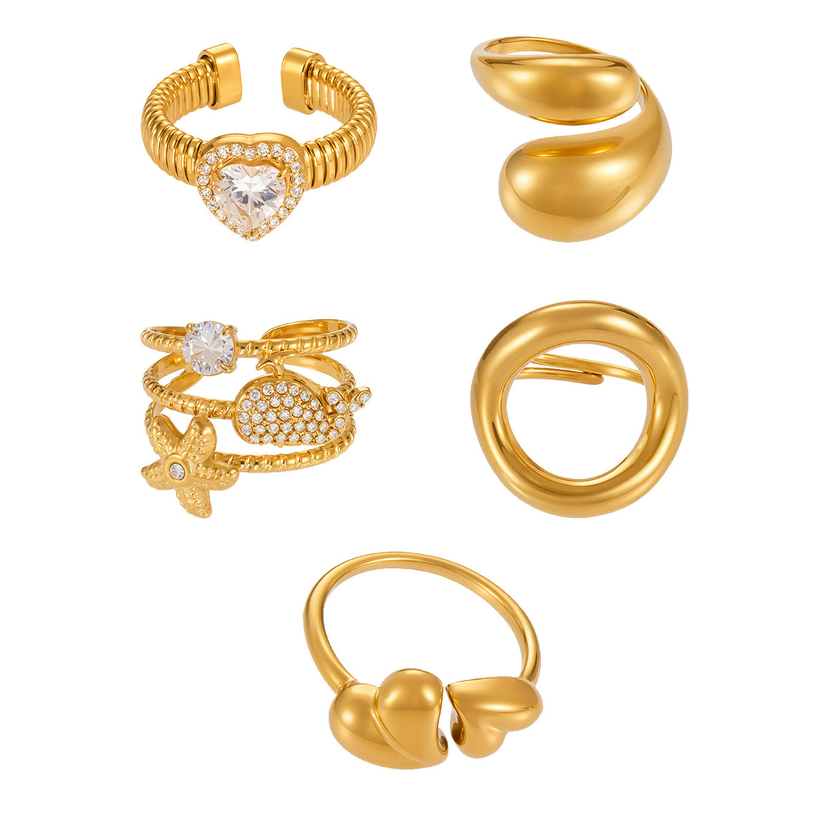 Assorted Heart and Smooth Rings — design overview 05