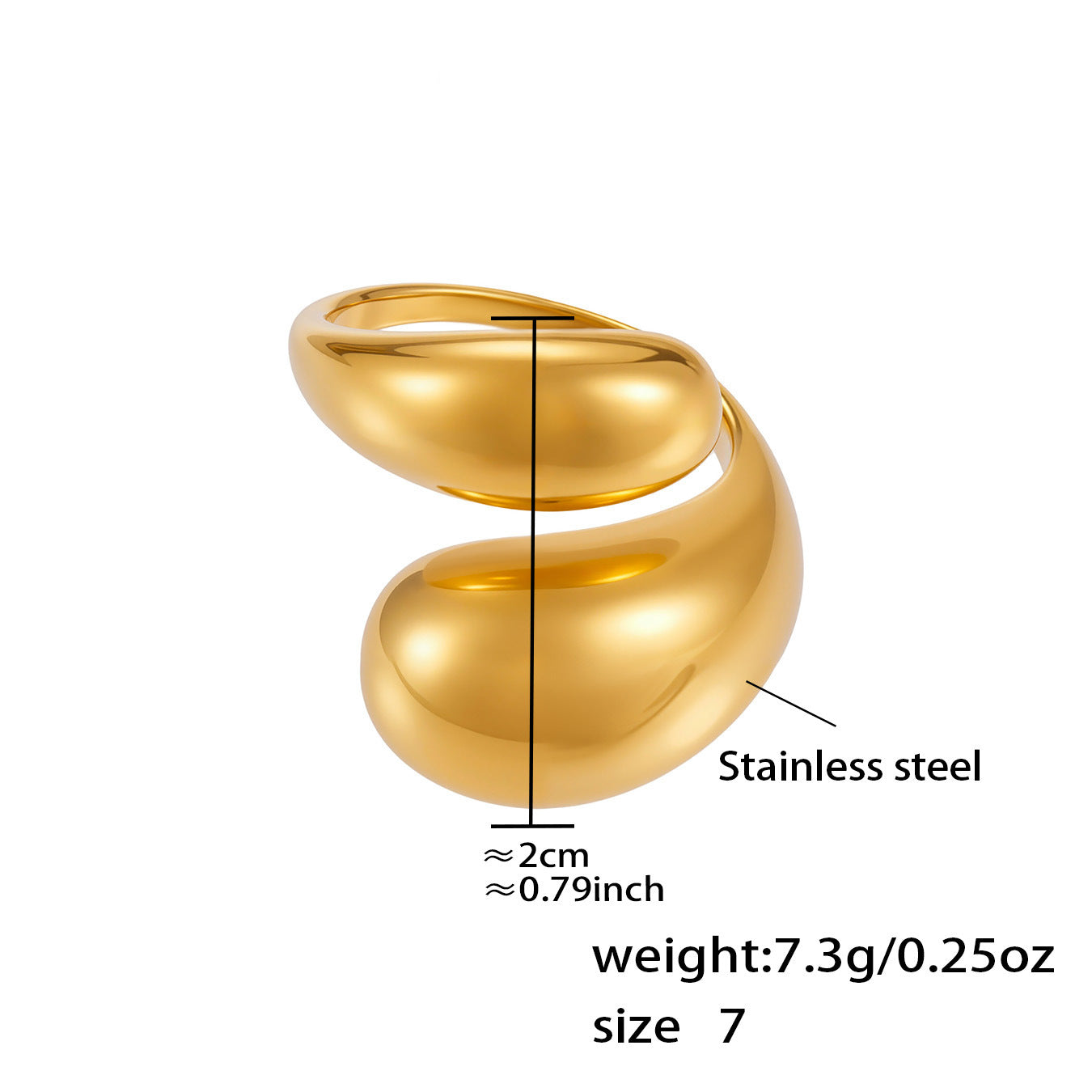 Assorted Heart and Smooth Rings — dimensions and size reference 08