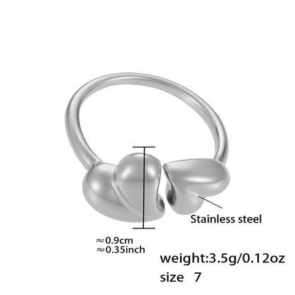 Assorted Heart and Smooth Rings — dimensions and size reference 16