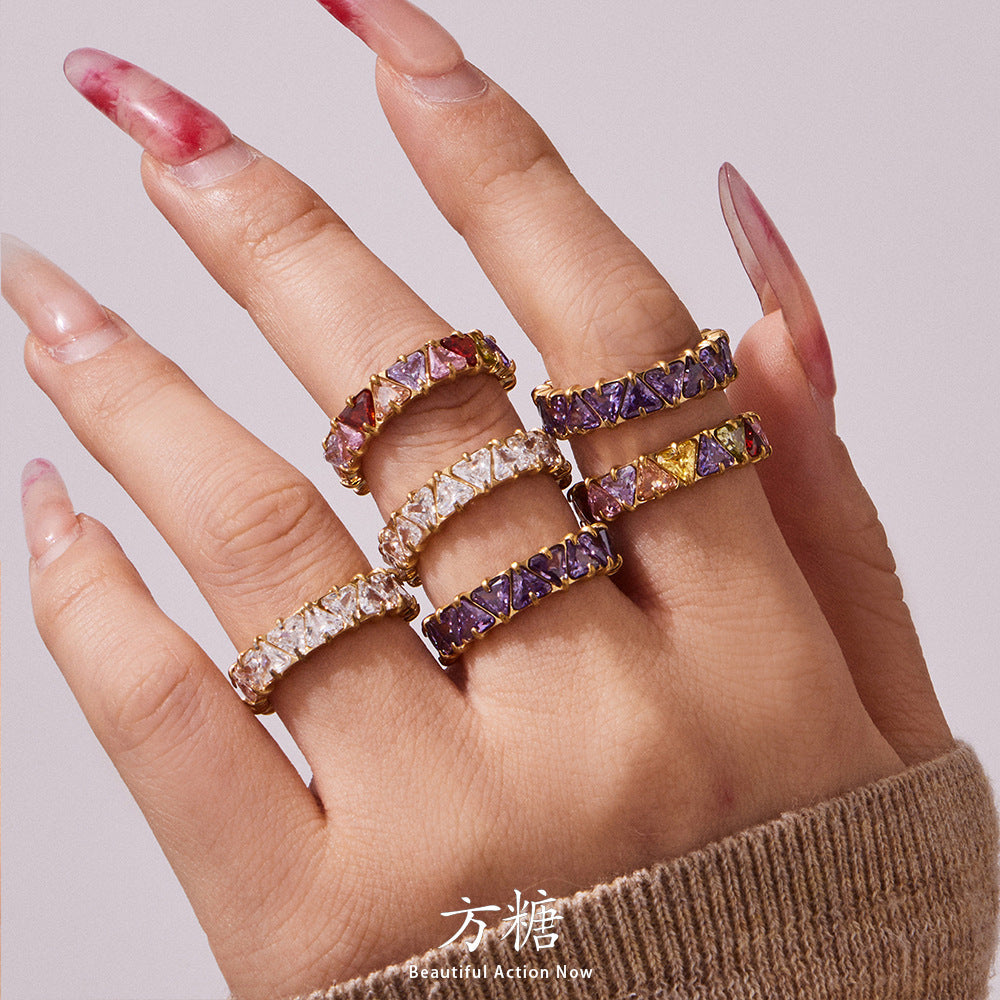 Triangle Zircon Eternity Rings — design overview 01