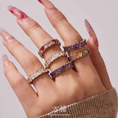 Triangle Zircon Eternity Rings — design overview 01
