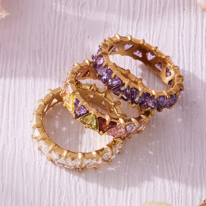 Triangle Zircon Eternity Rings — styled view 03