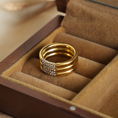 Multiband Czech Stone Rings — styled view 03