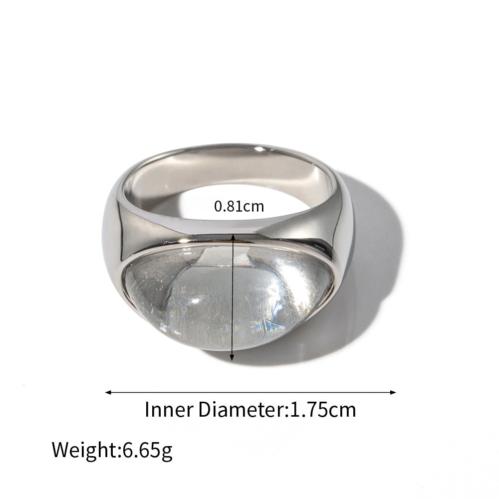 Green and Clear Stone Statement Rings — dimensions and size reference 12