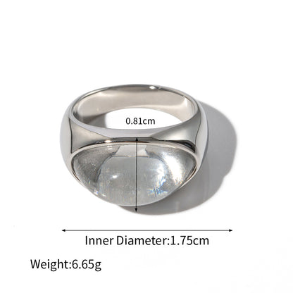 Green and Clear Stone Statement Rings — dimensions and size reference 12