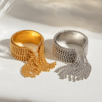 Chain Fringe Open Ring — styled view 02