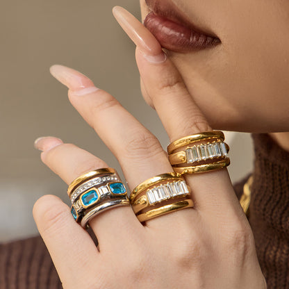 Rectangular Stone Statement Rings — styled view 02
