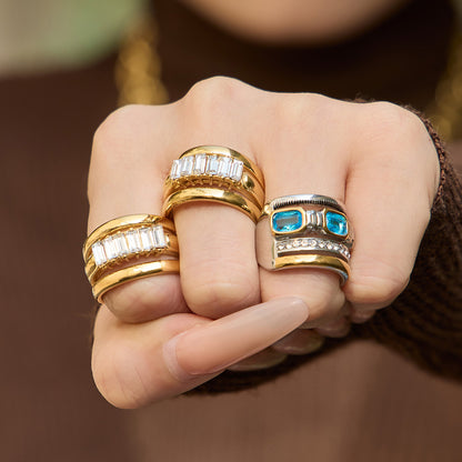 Rectangular Stone Statement Rings — styled view 03