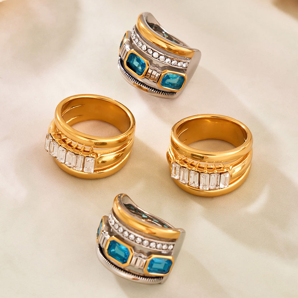 Rectangular Stone Statement Rings — flat lay 04