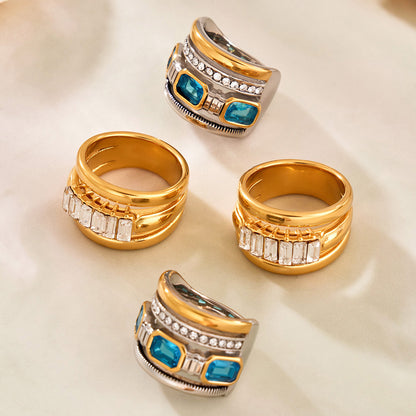 Rectangular Stone Statement Rings — flat lay 04