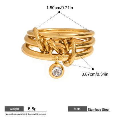 Assorted Stacking Pearl and Zircon Rings — dimensions and size reference 08