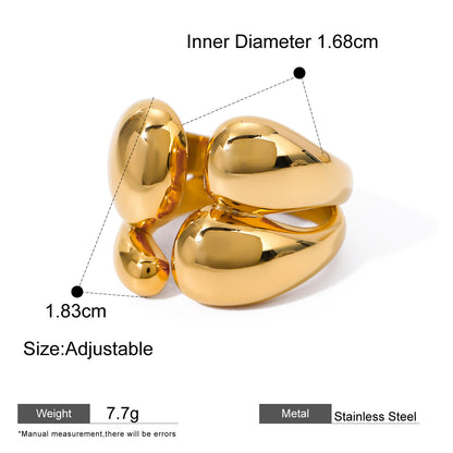 Assorted Sculptural Zircon Rings — dimensions and size reference 15