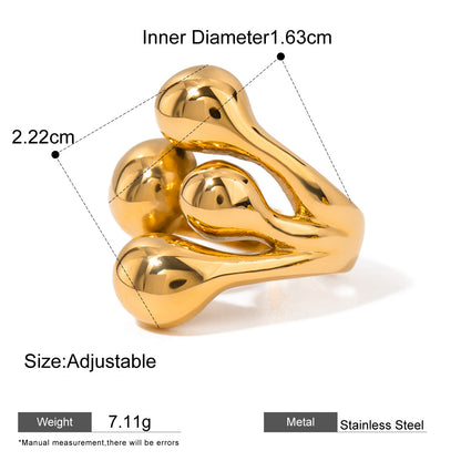 Assorted Sculptural Zircon Rings — dimensions and size reference 19
