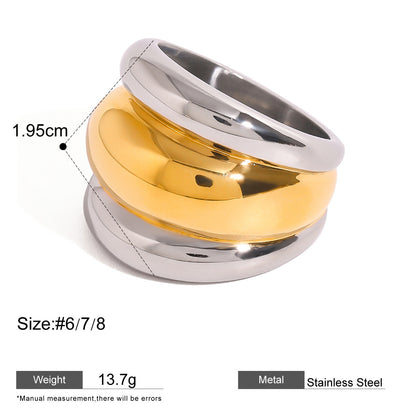 Assorted Sculptural Zircon Rings — dimensions and size reference 20