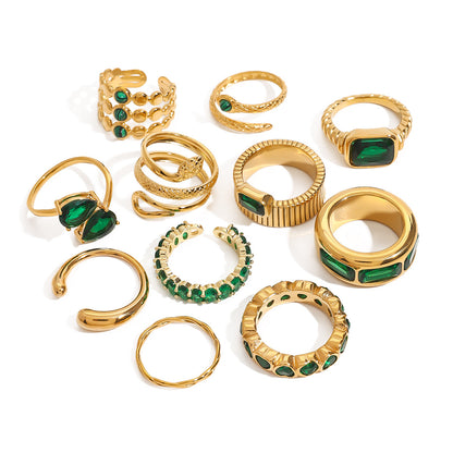 Assorted Green Stone Rings — design overview 05
