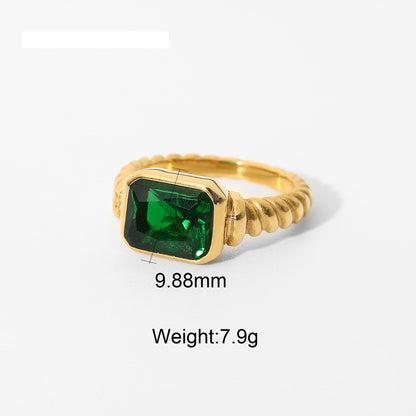 Assorted Green Stone Rings — dimensions and size reference 08
