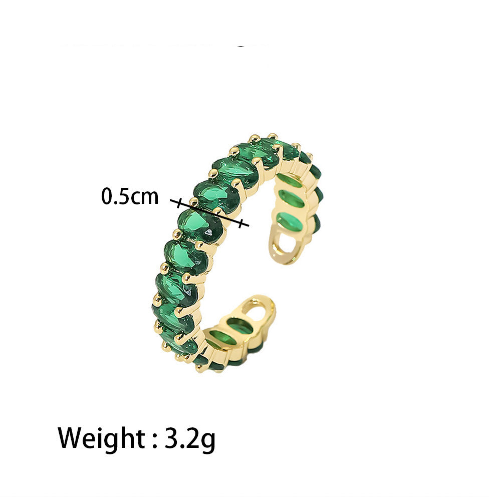 Assorted Green Stone Rings — dimensions and size reference 09