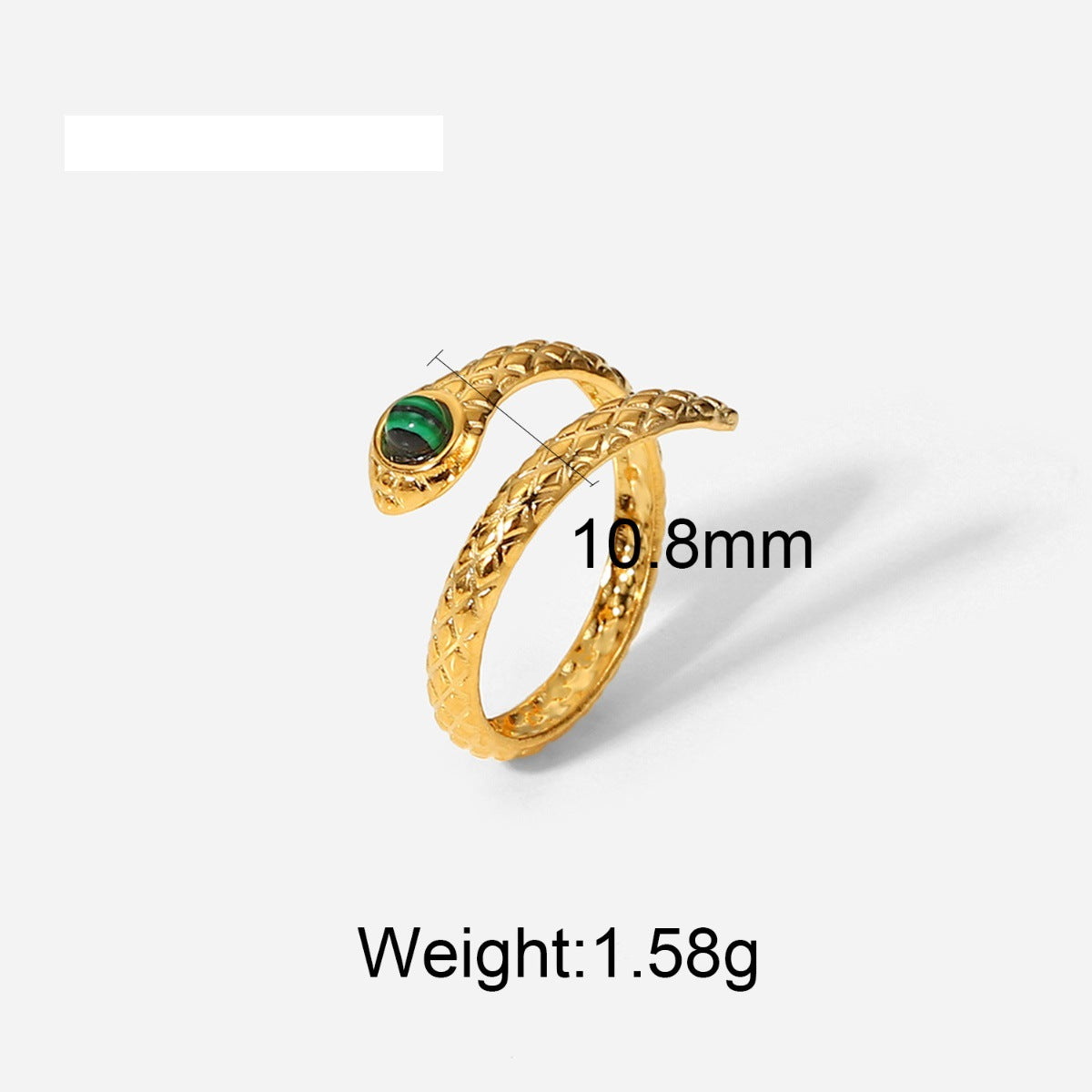 Assorted Green Stone Rings — dimensions and size reference 11