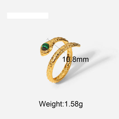 Assorted Green Stone Rings — dimensions and size reference 11