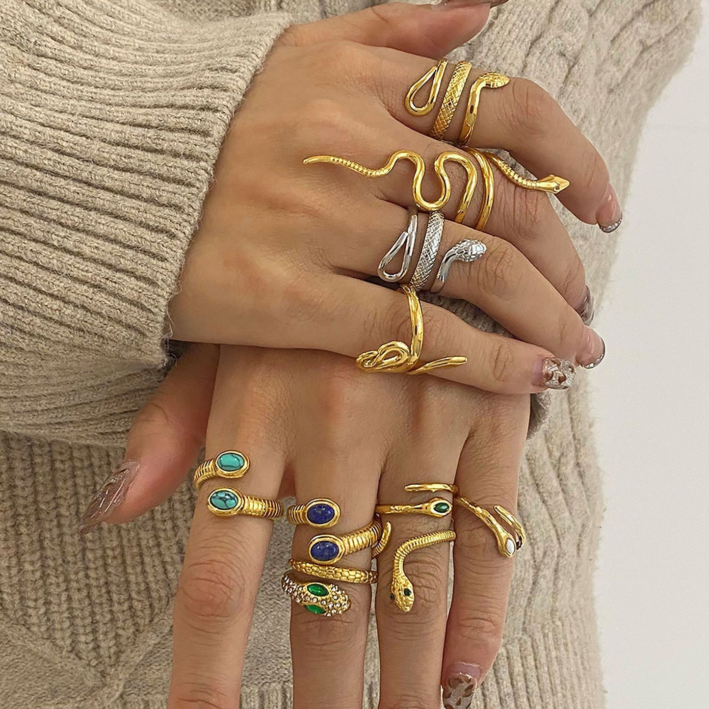 Assorted Snake Rings — styled view 02