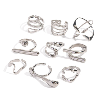 Silver-Tone Sculptural Open Rings — design overview 05