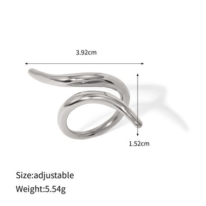 Silver-Tone Sculptural Open Rings — dimensions and size reference 11
