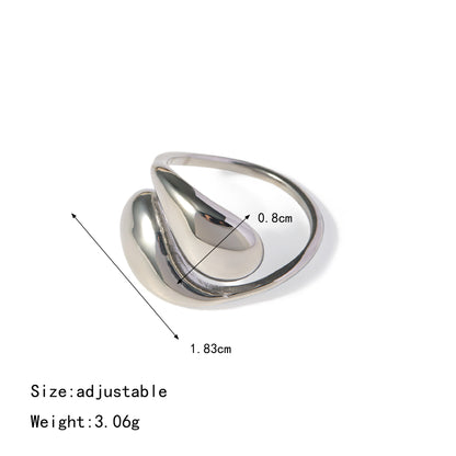 Silver-Tone Sculptural Open Rings — dimensions and size reference 12