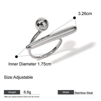 Silver-Tone Sculptural Open Rings — dimensions and size reference 13