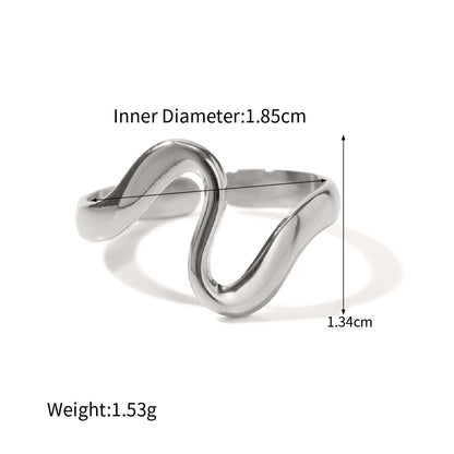 Silver-Tone Sculptural Open Rings — dimensions and size reference 15