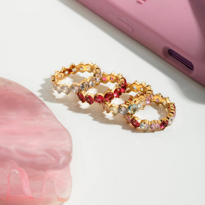Multicolor Zircon Eternity Rings — flat lay 04