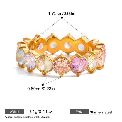 Multicolor Zircon Eternity Rings — dimensions and size reference 07