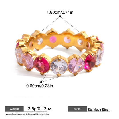 Multicolor Zircon Eternity Rings — dimensions and size reference 08
